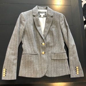 JCREW wool blazer with gold buttons 00P schoolboy